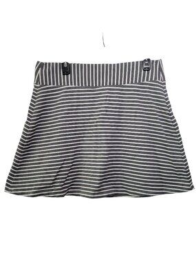 Striped FIG Metro Womens Skirt L Gray White Rayon Blend Made In Canada